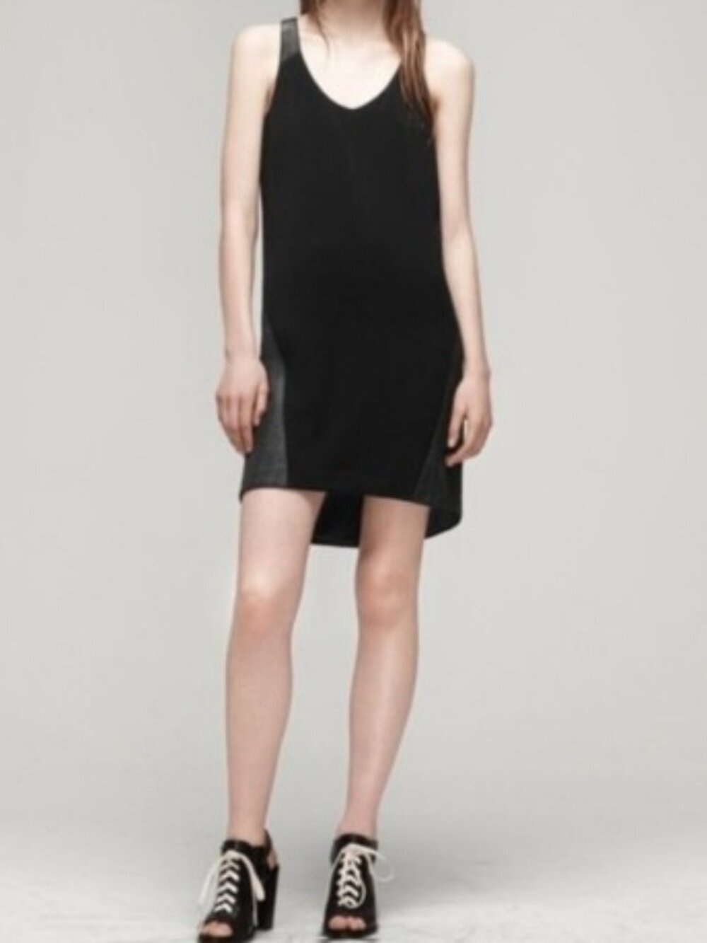 Rag & Bone Women's Shift Dress Size 2 Black Racerback Minimalist Chic USA